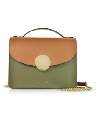 Le Parmentier - New Ondina Color Block Flap Top Leather Satchel Bag - Lyst