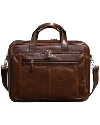 Touri - Genuine Leather Briefcase With luggage Strap - Lyst