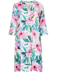 NoLoGo-chic - Mint Candy Print Tunic Classic Dress Linen Multi - Lyst