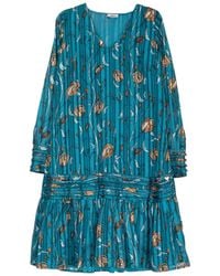 Niza - Short Dress With Long Sleeves With Floral Print - Lyst