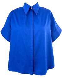 Arto. - Be Bright & Excited Cuff Short Sleeve Flared Shirt - Lyst