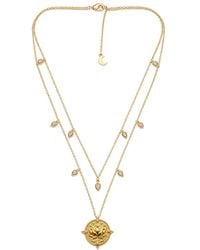 Aurozia - Lotus Within Vermeil Detachable Double Layer Lotus Drop Coin Necklace - Lyst