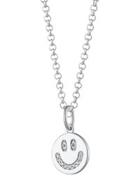 Scream Pretty - Smiley Face Charm Necklace - Lyst