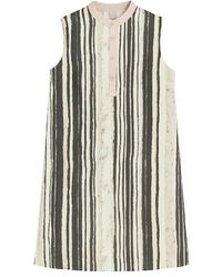 Conquista - Striped Straight Dress With Button Detail - Lyst