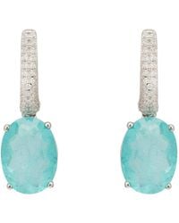 LÁTELITA London - Alexandra Oval Drop Earrings Paraiba Tourmaline - Lyst