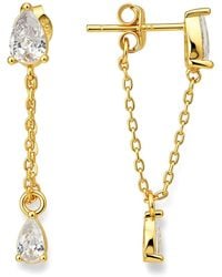 Kylie Harper - Pear-Cut Diamond Cz Dangling Chain Earrings - Lyst
