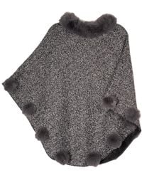 Saachi - Faux Fur Poncho Pom Pom - Lyst
