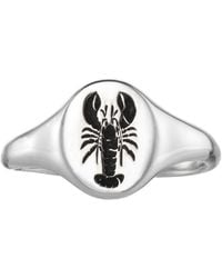 Posh Totty Designs - Sterling Silver Lobster Signet Ring - Lyst