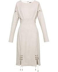 Smart and Joy - Neutrals Bodycon Lacing Dress - Lyst