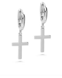 Nialaya - Small Cross Earrings - Lyst