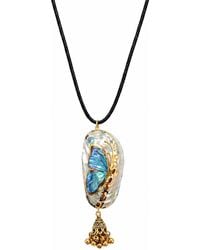 Ormiro - Hand-Painted Butterfly Shell Necklace - Lyst