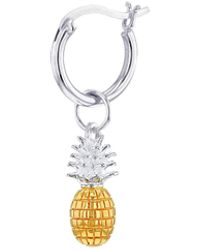 True Rocks - 2 Tone Mini Pineapple Charm Sterling & 18Kt-Plate On Hoop - Lyst