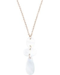 LIKHÂ - Mother-Of-Pearl Raindrop Necklace With Rose Chain - Lyst