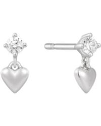 Vanhi - Lilian Crystal Heart Studs Earrings - Lyst