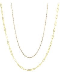 Spero London - Paperclip Chains Sterling Layering Necklace Set - Lyst