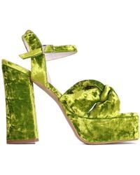 Terry De Havilland - Tyla Velvet Platform Block Heel - Lyst