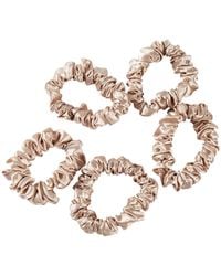 Soft Strokes Silk - Neutrals Pure Mulberry Silk Mini Scrunchie Set Of Five - Lyst