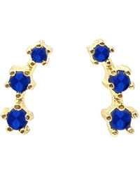 Harfi - Sapphire September Birthstone Climber Stud Earrings - Lyst