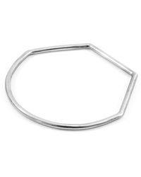 Anchor and Crew - Rowe Half Circle Geometric Silver Bangle - Lyst