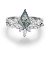 Azura Jewelry New York - Nebula Nights Moss Agate Ring Set Vermeil - Lyst