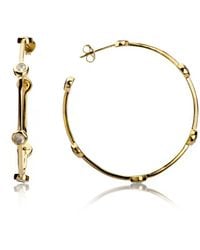 The Jewellery Store London - Open Hoop Earrings With Moonstones - Lyst