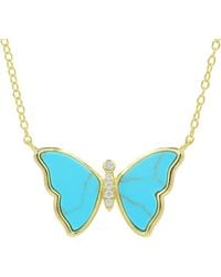 KAMARIA - Butterfly Necklace With Bezel - Lyst