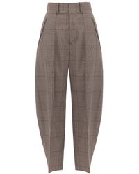 Georgette - Taupe Plaid Tailored Trousers - Lyst