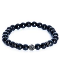 Addicted - Balance Handmade Sterling Bracelet With Onyx & Cubic Zirconia - Lyst