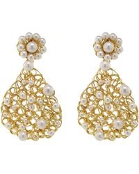 Lavish by Tricia Milaneze - Pearl & Aurora Handmade Crochet Earrings - Lyst