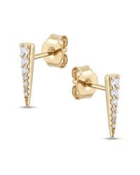 Spero London - Long Pave Dagger Stud Earrings Sterling - Lyst