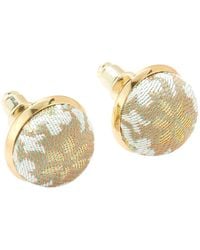 Soft Strokes Silk - Neutrals Pure Silk Brocade Earrings - Lyst