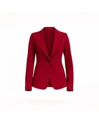 Tantra Spain Sl - Fitted Jacket With Lapels, Single-Button Closure, And Faux Pockets, Burgandy - Lyst