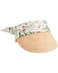 Fable England - Neutrals Fable Meadow Creature Ivory Raffia Visor - Lyst