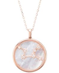 LÁTELITA London - Zodiac Mother Of Pearl Gemstone Star Constellation Pendant Necklace - Lyst