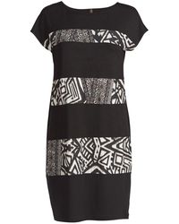 Conquista - Straight Dress With Print Detail - Lyst