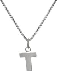 Edge Only - Letter Pendant "T" Initial Necklace Sterling - Lyst
