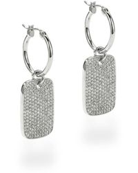 Jaredjamin - Robin Pave Charm Hoop Earrings - Lyst