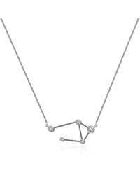 Genevieve Collection - Libra Zodiac Constellation Necklace 18K & Diamond - Lyst