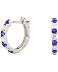 Juvetti - Stacy Sapphire & Diamond Huggie Earrings - Lyst