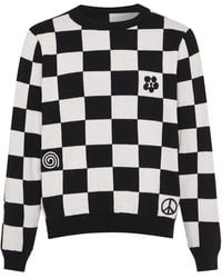 INGMARSON - Embroidered Checked Wool & Cashmere Jumper - Lyst