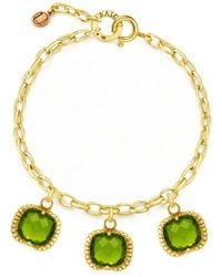 Unaloe - Fantasy Vermeil Bracelet With Crystal – Plated Bracelet With Natural Look Stone - Lyst