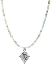 Seven Saints - Virgo Gemstone Choker Necklace, Amazonite, Rhodium - Lyst
