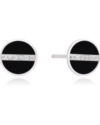 The Jewelz - Enamel & Sparkling Cz Stud Earrings - Lyst