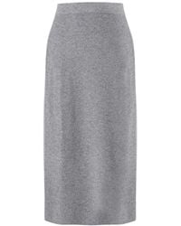Helen Mcalinden - Rhea Ribbed Marl Cashmere Skirt - Lyst