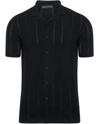 Paul James Knitwear - Ultra Fine Cotton Santiago Open Knit Cuban Collar Shirt - Lyst