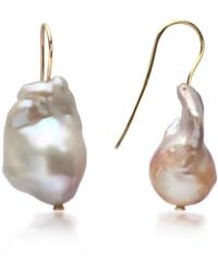 The Jewellery Store London - Champagne Baroque Pearl Earrings - Lyst