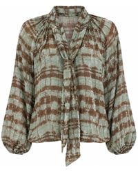 Traffic People - Blurred Lines And Striped Annie Tie-Neck Blouse - Lyst