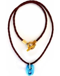Persia Dona Jewelry - Link X Toggle Leather Necklace - Lyst