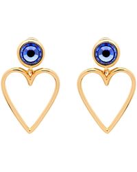 Emma Holland Jewellery - Blue Violet Crystal Heart Clip Earrings - Lyst