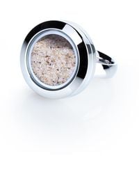 My Little Nature - Neutrals Designer Statement Ring With Natural Sand – Neutral Tones & Vacation Jewelry - Lyst